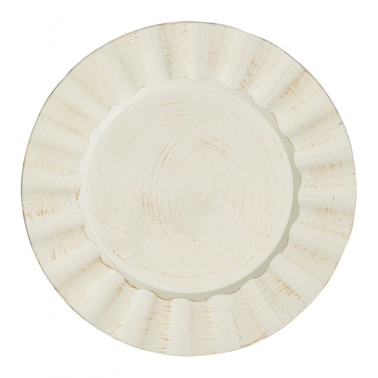 Sousplat 33cm de Plastico Cream And Black